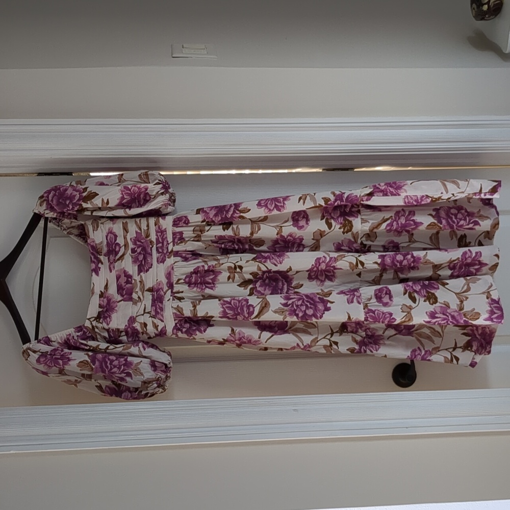 The VIRAL A+ F Poplin Floral Midi Dress